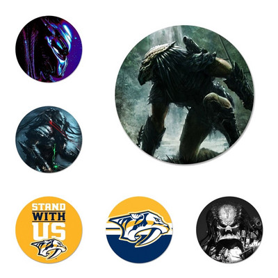 Predators Icons Pins Διακοσμητικό σήμα Καρφίτσες Μεταλλικές κονκάρδες για ρούχα Διακόσμηση σακιδίου πλάτης 58mm