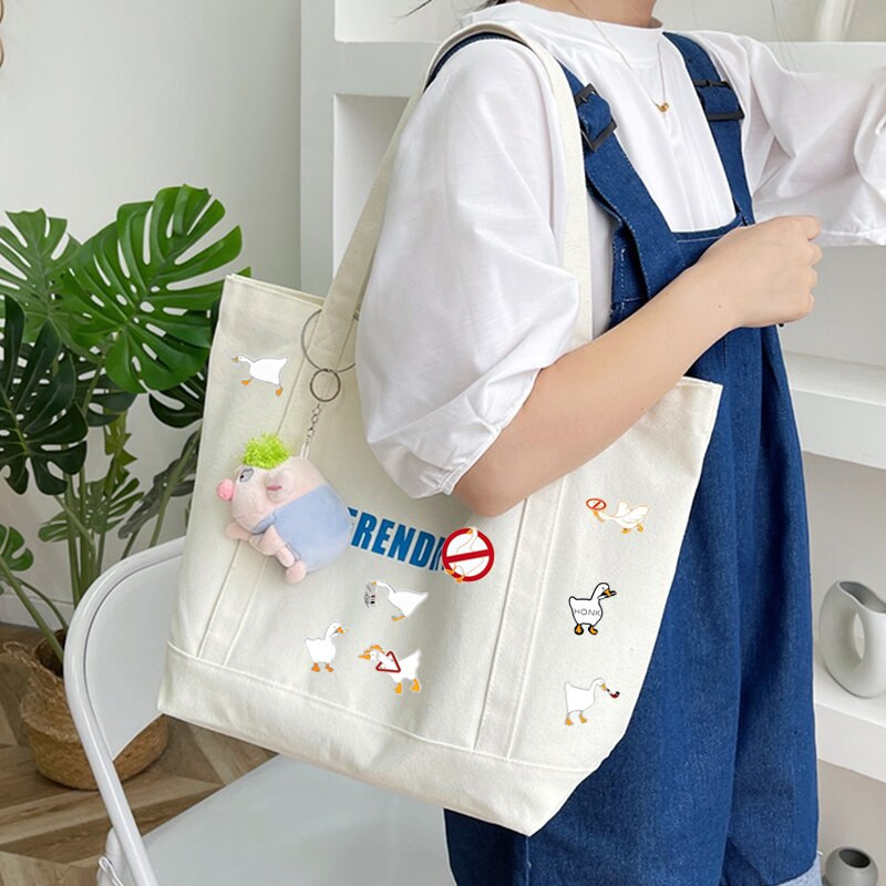 8 бр. Сладка емайлирана бяла гъска игла за ревер Ins Творческа симулационна брошка Untitled Angry Goose с брошки Значки Аксесоари