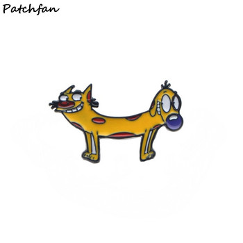 AD755 Patchfan Funny Cat Animals Μεταλλικές καρφίτσες Καρφίτσες από σμάλτο για γυναίκες Ανδρικές καρφίτσες σακίδιο πλάτης καρφίτσα τζιν Καρφίτσα μόδας σκύλου