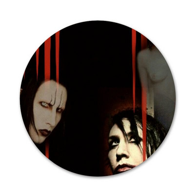 58 mm Marilyn Manson logotipas Piktogramos Smeigtukai Ženkliuko dekoravimas Sagės Metaliniai ženkleliai drabužiams Kuprinės puošimas