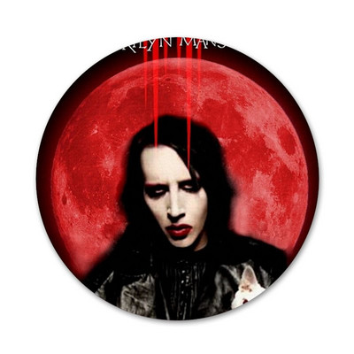 58 mm Marilyn Manson logotipas Piktogramos Smeigtukai Ženkliuko dekoravimas Sagės Metaliniai ženkleliai drabužiams Kuprinės puošimas