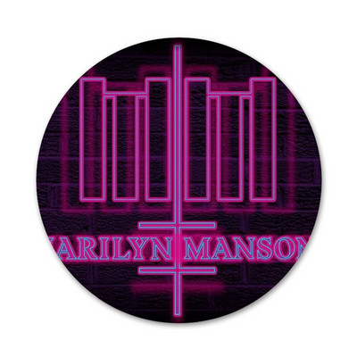 58 mm Marilyn Manson logotipas Piktogramos Smeigtukai Ženkliuko dekoravimas Sagės Metaliniai ženkleliai drabužiams Kuprinės puošimas