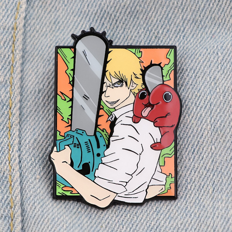 AD1801 Chainsaw Man Anime japonez Manga Broșă Desene Animat Pin emailat Ace pentru guler Broșă Insigne Rucsac Pălărie Bijuterii