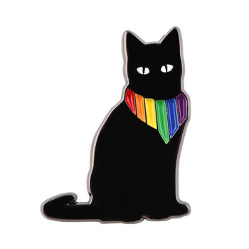 AD2179 ЛГБТ значки с дъгова котка върху значки за раница Прайд значки за дрехи Емайлирани игли за раници Игла за ревери на дрехи