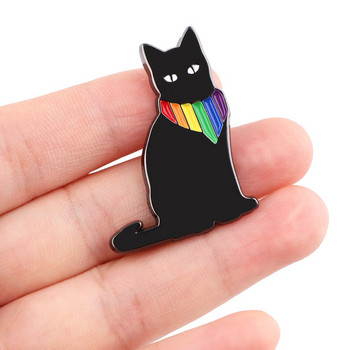 AD2179 Σήματα LGBT Rainbow Cat σε σακίδιο πλάτης Σήματα Pride για Ρούχα Καρφίτσες από σμάλτο ρούχων για σακίδια πλάτης Καρφίτσα πέτο ρούχων