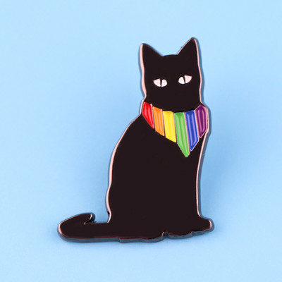 AD2179 Σήματα LGBT Rainbow Cat σε σακίδιο πλάτης Σήματα Pride για Ρούχα Καρφίτσες από σμάλτο ρούχων για σακίδια πλάτης Καρφίτσα πέτο ρούχων