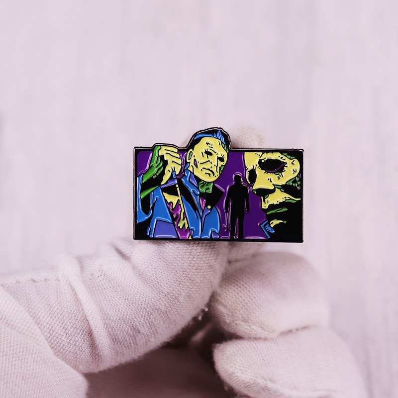 AD1868 Horror Mocie Face Emajl Pin Broš za igle za šešire Metalni ženski broševi na odjeći Značka Ruksak Značka Nakit Dodaci