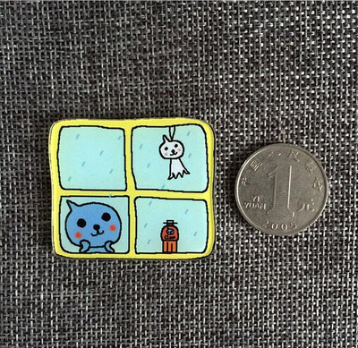 1 PC Crtić Mačka Ptica Mlijeko Jaje Pas Broš Akrilne značke Ikone na ruksaku Igla Značka Ukrasne značke za odjeću