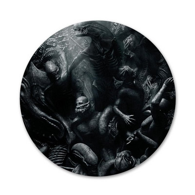 58 mm Xenomorph Aliens predato Piktogramos Smeigtukai Ženkliuko apdaila Sagės Metaliniai ženkleliai drabužiams Kuprinės puošimas