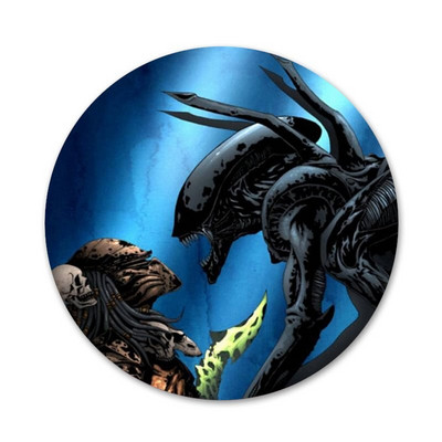 58 mm Xenomorph Aliens predato Piktogramos Smeigtukai Ženkliuko apdaila Sagės Metaliniai ženkleliai drabužiams Kuprinės puošimas