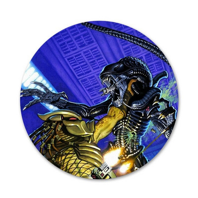 58 mm Xenomorph Aliens predato Piktogramos Smeigtukai Ženkliuko apdaila Sagės Metaliniai ženkleliai drabužiams Kuprinės puošimas