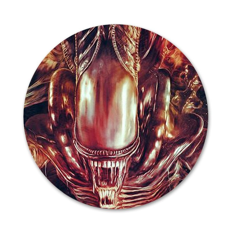 58 mm Xenomorph Aliens predato Piktogramos Smeigtukai Ženkliuko apdaila Sagės Metaliniai ženkleliai drabužiams Kuprinės puošimas