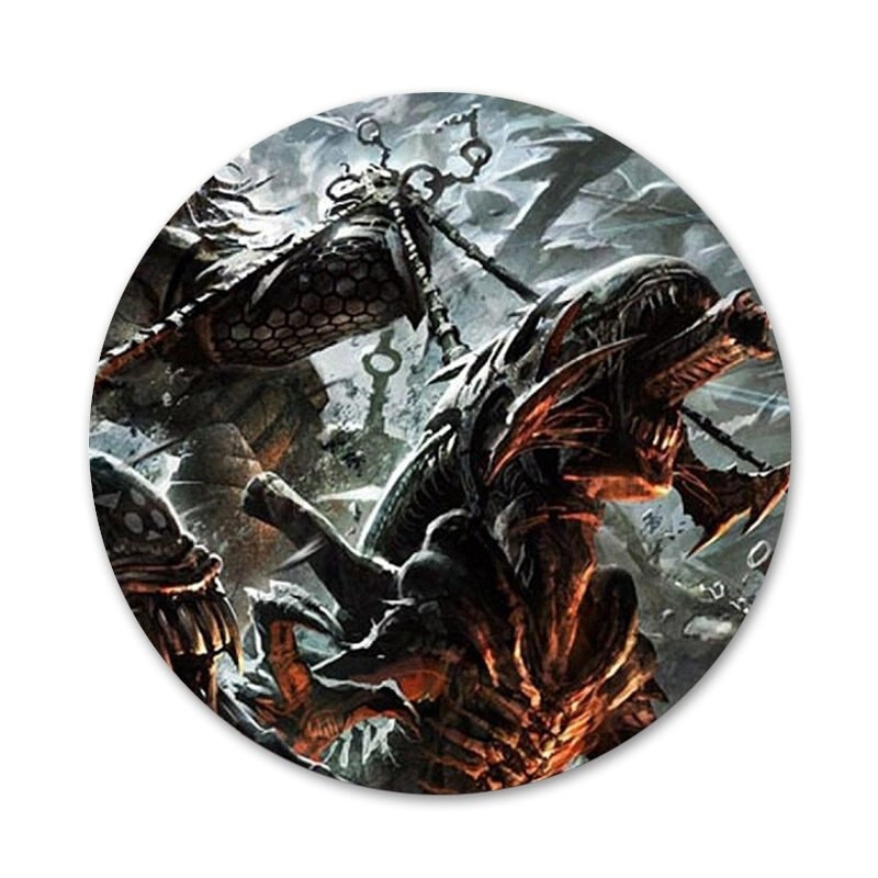 58 mm Xenomorph Aliens predato Piktogramos Smeigtukai Ženkliuko apdaila Sagės Metaliniai ženkleliai drabužiams Kuprinės puošimas