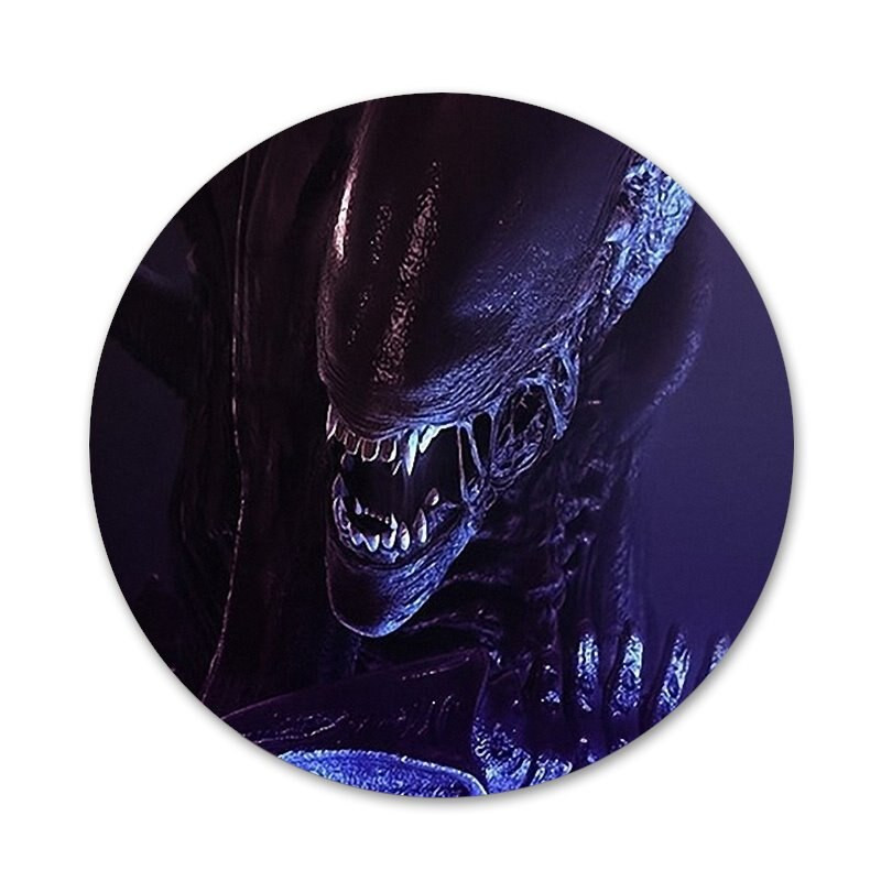 58 mm Xenomorph Aliens predato Piktogramos Smeigtukai Ženkliuko apdaila Sagės Metaliniai ženkleliai drabužiams Kuprinės puošimas