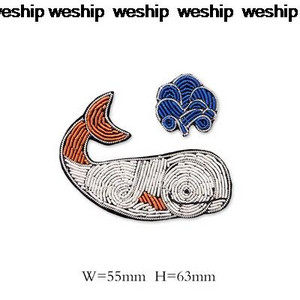 Käsitsi tikitud tuunikala kala vaal öökull delfiini märgid mantli pükste kotile