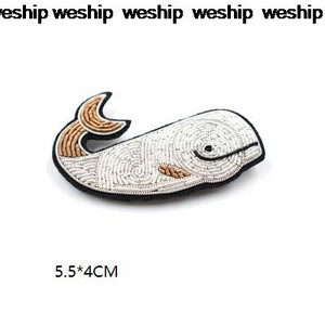 Käsitsi tikitud tuunikala kala vaal öökull delfiini märgid mantli pükste kotile