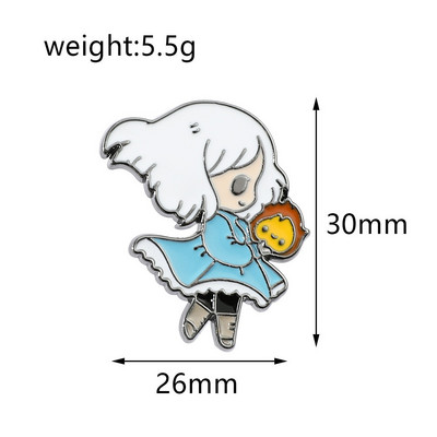 Двуизмерна анимация Игра Брошка Карикатура Момиче Light Yu Game Pin Направи си сам Декорация на багаж Метален капков емайл Подарък за приятели