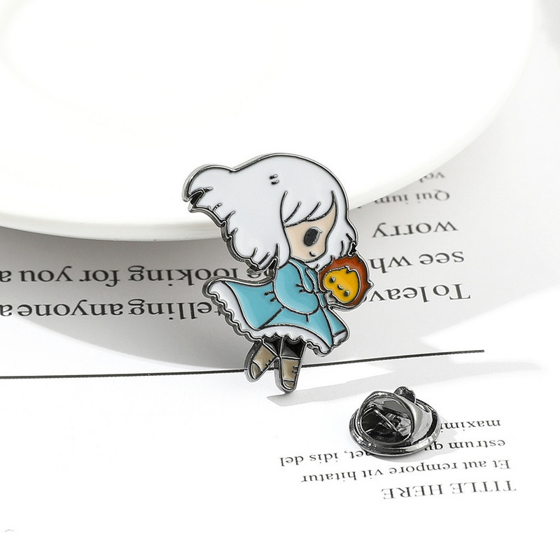 Двуизмерна анимация Игра Брошка Карикатура Момиче Light Yu Game Pin Направи си сам Декорация на багаж Метален капков емайл Подарък за приятели