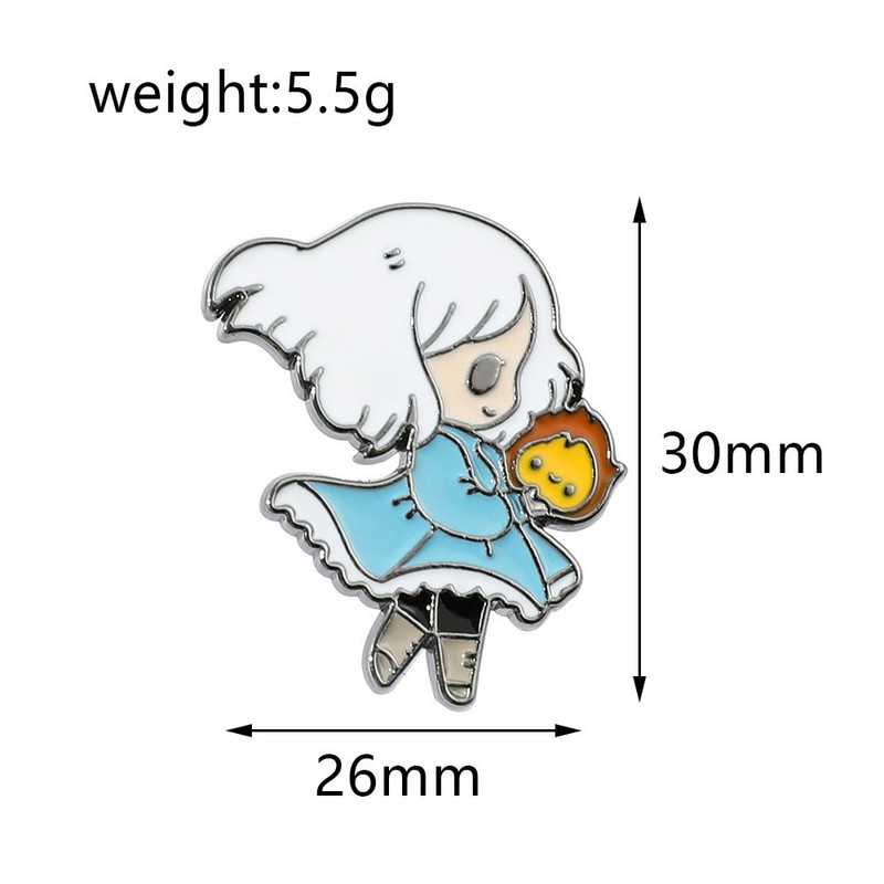 Двуизмерна анимация Игра Брошка Карикатура Момиче Light Yu Game Pin Направи си сам Декорация на багаж Метален капков емайл Подарък за приятели