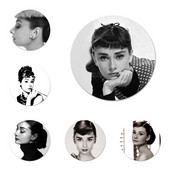 fashion lady audrey Hepburn Badge καρφίτσα καρφίτσα Αξεσουάρ για ρούχα Σακίδιο πλάτης Διακόσμηση δώρο 58mm