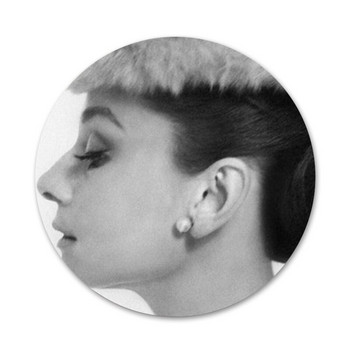 fashion lady audrey Hepburn Badge καρφίτσα καρφίτσα Αξεσουάρ για ρούχα Σακίδιο πλάτης Διακόσμηση δώρο 58mm