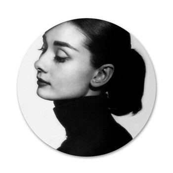 fashion lady audrey Hepburn Badge καρφίτσα καρφίτσα Αξεσουάρ για ρούχα Σακίδιο πλάτης Διακόσμηση δώρο 58mm