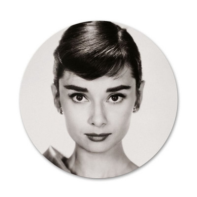 fashion lady audrey Hepburn Badge καρφίτσα καρφίτσα Αξεσουάρ για ρούχα Σακίδιο πλάτης Διακόσμηση δώρο 58mm