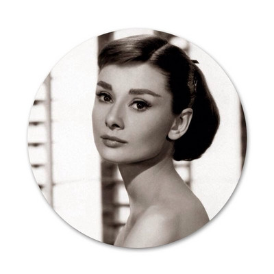 fashion lady audrey Hepburn Badge καρφίτσα καρφίτσα Αξεσουάρ για ρούχα Σακίδιο πλάτης Διακόσμηση δώρο 58mm