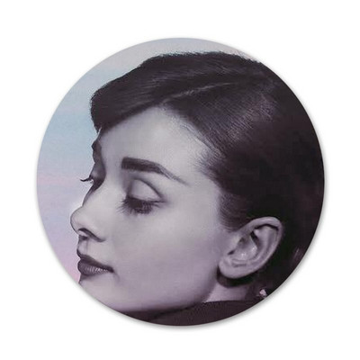 fashion lady audrey Hepburn Badge καρφίτσα καρφίτσα Αξεσουάρ για ρούχα Σακίδιο πλάτης Διακόσμηση δώρο 58mm