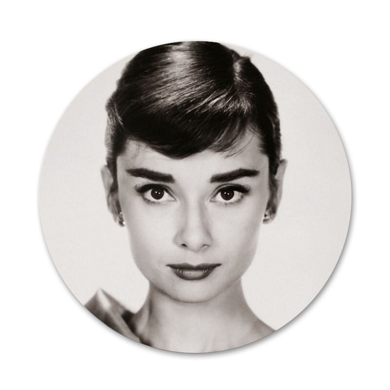 fashion lady audrey Hepburn Badge καρφίτσα καρφίτσα Αξεσουάρ για ρούχα Σακίδιο πλάτης Διακόσμηση δώρο 58mm