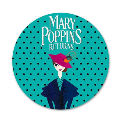 Uus saabunud 58 mm Mary Poppinsi märk prossnõel Aksessuaarid riietele Seljakoti kaunistus kingitus