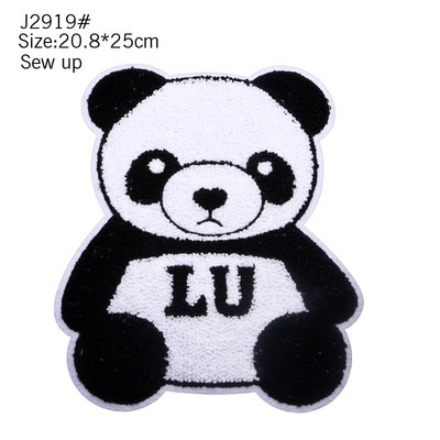 Veliki modni slatki ručnik s vezom iz crtića Engleski medvjed Ovca Panda Dječja odjeća Bedž s prugama DIY Punjačka majica Haljina