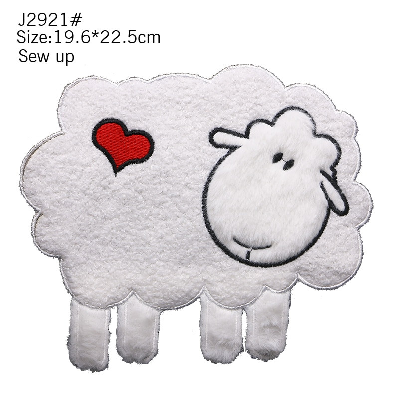 Veliki modni slatki ručnik s vezom iz crtića Engleski medvjed Ovca Panda Dječja odjeća Bedž s prugama DIY Punjačka majica Haljina