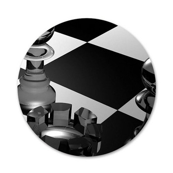 CHESS CHECK MATE Cell Badge Brooch Pin Аксесоари за дрехи Раница Декорация подарък 58 mm