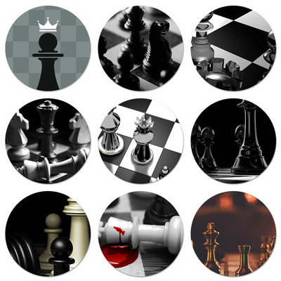 CHESS CHECK MATE Cell Badge καρφίτσα καρφίτσα Αξεσουάρ για ρούχα Σακίδιο πλάτης Διακόσμηση δώρο 58mm