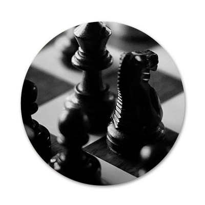 CHESS CHECK MATE Cell Badge Broșă Pin Accesorii pentru haine Rucsac Decorare cadou 58mm