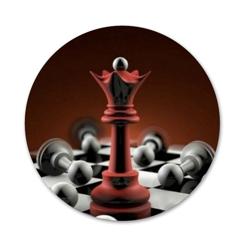 CHESS CHECK MATE Cell Badge Broșă Pin Accesorii pentru haine Rucsac Decorare cadou 58mm