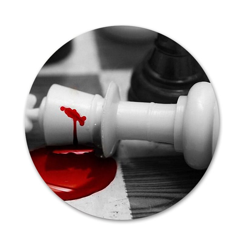 CHESS CHECK MATE Cell Badge Broșă Pin Accesorii pentru haine Rucsac Decorare cadou 58mm