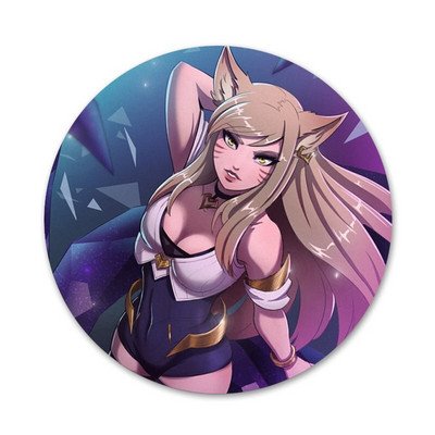 58 χιλιοστά Legends kda kaisa Ahri akali Evelynn Icons Καρφίτσες Διακοσμητικό σήμα Καρφίτσες Μεταλλικές κονκάρδες για ρούχα Διακόσμηση σακιδίου πλάτης