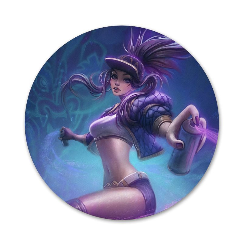 58 χιλιοστά Legends kda kaisa Ahri akali Evelynn Icons Καρφίτσες Διακοσμητικό σήμα Καρφίτσες Μεταλλικές κονκάρδες για ρούχα Διακόσμηση σακιδίου πλάτης