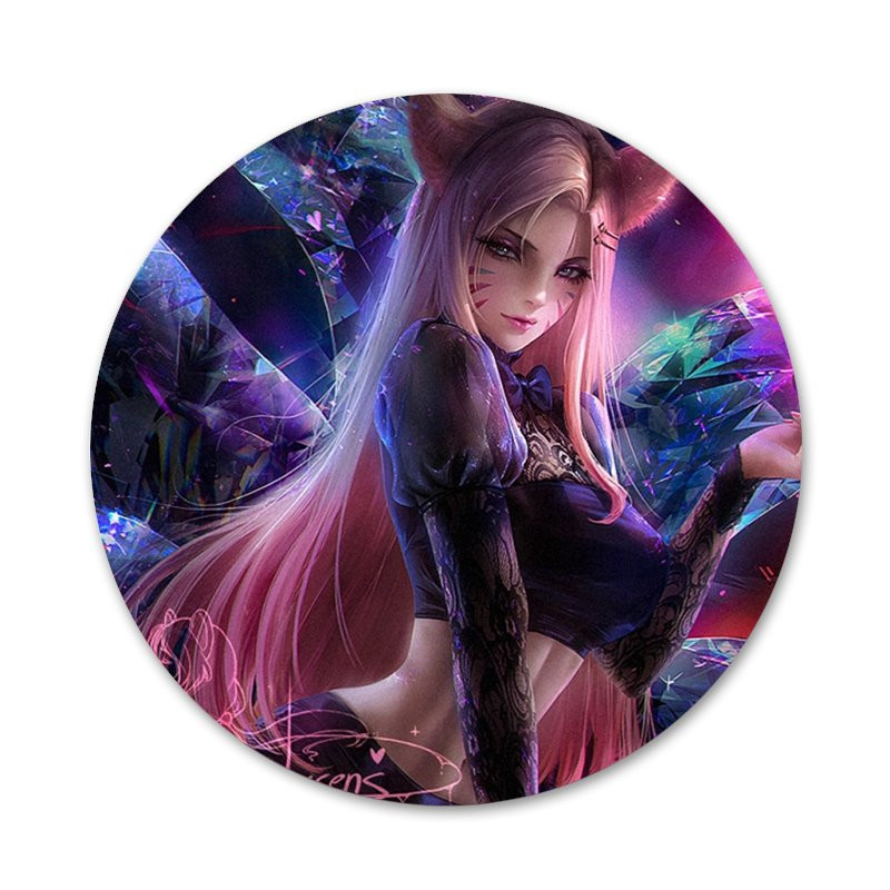 58 χιλιοστά Legends kda kaisa Ahri akali Evelynn Icons Καρφίτσες Διακοσμητικό σήμα Καρφίτσες Μεταλλικές κονκάρδες για ρούχα Διακόσμηση σακιδίου πλάτης