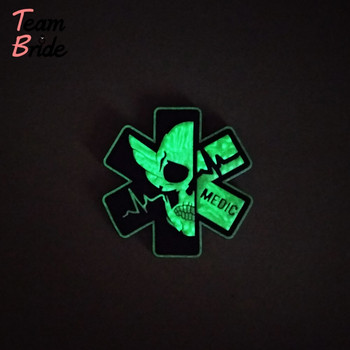 3D PVC Medical PARAMEDIC Skull Patches Tactical Military Decorative Patches Combat Rubber Medic Badges For Caps Backpack