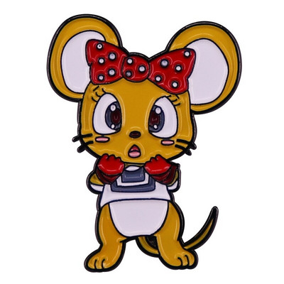 C3429 Anime smalț pin drăguț șoarece rever insigne pe rucsac broșă femei haine bijuterii accesorii de modă cadou cu ridicata