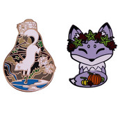 C2503 Καρφίτσες ζώων Cartoon Fox Καρφίτσες σμάλτο Cute Woodland Foxes Badges Ρούχα Καρφίτσα για πέτο Δώρα κοσμήματα για παιδιά κορίτσια