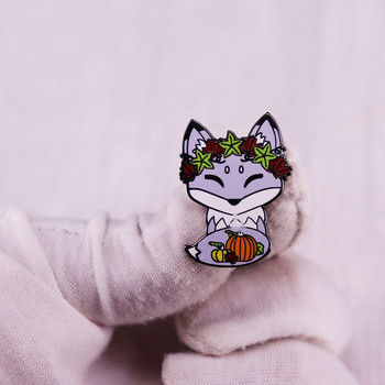 C2503 Καρφίτσες ζώων Cartoon Fox Καρφίτσες σμάλτο Cute Woodland Foxes Badges Ρούχα Καρφίτσα για πέτο Δώρα κοσμήματα για παιδιά κορίτσια