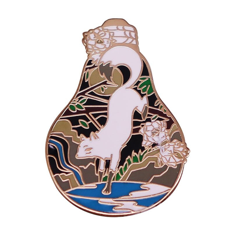 C2503 Καρφίτσες ζώων Cartoon Fox Καρφίτσες σμάλτο Cute Woodland Foxes Badges Ρούχα Καρφίτσα για πέτο Δώρα κοσμήματα για παιδιά κορίτσια