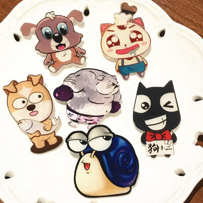 6PCS Карикатура Акрилни значки Прасе Куче Панда Икона Брошки Прекрасни игли за деца Подаръци Декорация на раница Дрехи Шал
