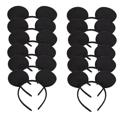 12gab. Peļu ausis Sieviešu galvas saite festivālam, melna vizulis, rozā Halloween dzimšanas dienas ballīte, dāvana bērnam mammai matu aksesuāri