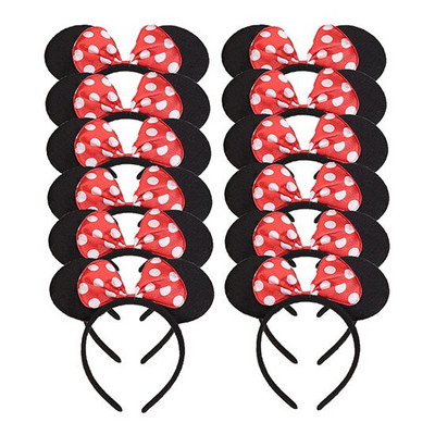 12gab. Peļu ausis Sieviešu galvas saite festivālam, melna vizulis, rozā Halloween dzimšanas dienas ballīte, dāvana bērnam mammai matu aksesuāri