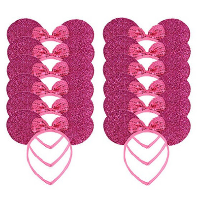 12gab. Peļu ausis Sieviešu galvas saite festivālam, melna vizulis, rozā Halloween dzimšanas dienas ballīte, dāvana bērnam mammai matu aksesuāri